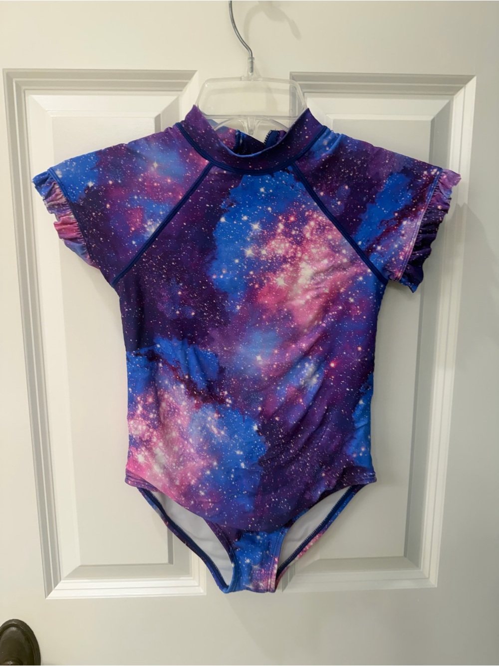 Janie and Jack Girls' Galaxy Print One-Piece Swimsuit — Purple, Blue, Pink